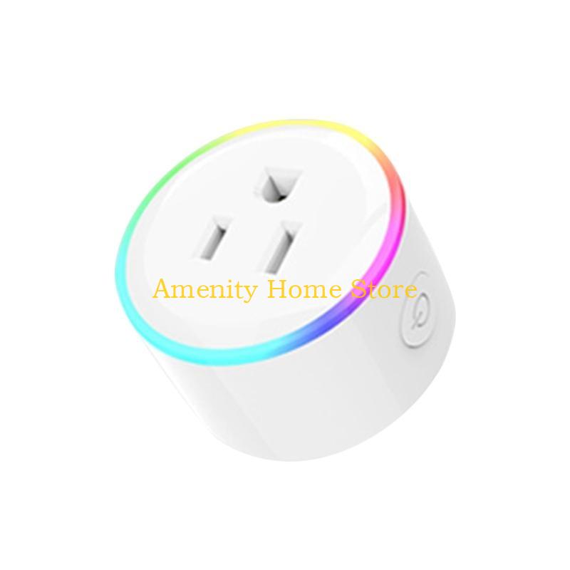 F26C Wifi Socket Plug Outlet Switches with Dimmable RGB Light EU UK US Phone Voice Control Wireless Plug Replacement