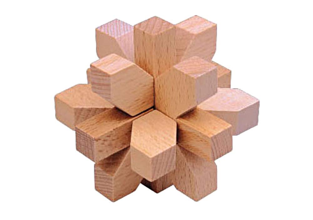 Doyusha Wooden 3D Puzzle, Blue Box of the Genius, Set of 6, 1 of Each