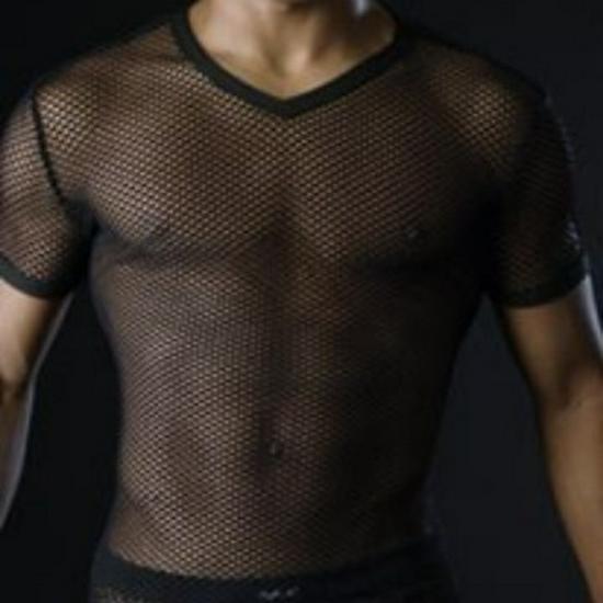 Men's Trendy Transparent Mesh Short Sleeve Performance Underwear - Breathable Hot Style