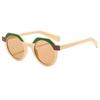 New sunglasses round color matching sunglasses men's and women's personalized trendy sunglasses anti-blue flat glasses