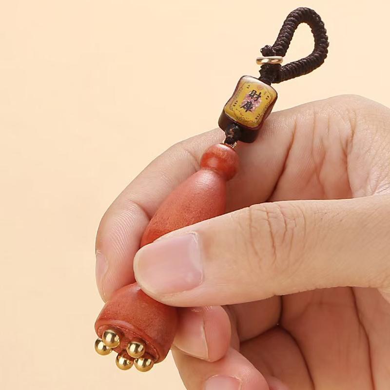 Facial Massager Lotus Seedpod Beauty Brass Wooden Facial Gua Sha Tool Eye Relaxation Spot Meridians Acupoint Massage Handheld