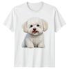 Cute Fluffy Maltese Puppy Dog TShirt Pet Animal Art Gift For Him And Her