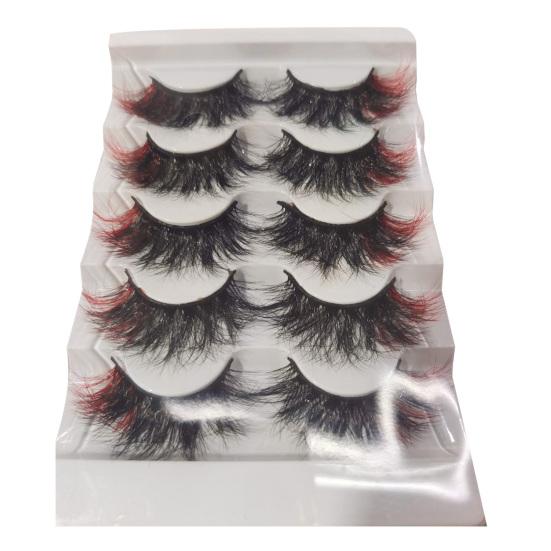 

Модный накладные ресницы Яркий цвет Нераздражающий макияж глаз вино красного