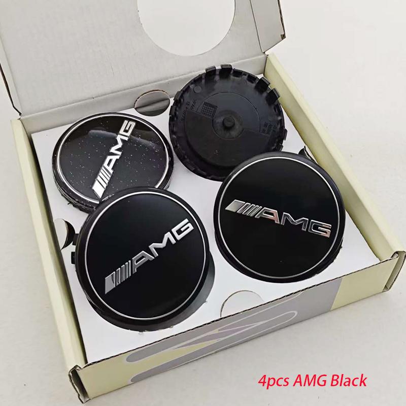 4Pcs 75mm Car Floating Wheel Center Hubcaps For Mercedes Benz W204 205 A B C E S CLA CLK ML GLK GLA GLB GLC CLA AMG Accessories