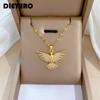 DIEYURO 316L Stainless Steel Phoenix Eagles Pendant Necklace For Women Girl New Trend Choker Neck Chain Jewelry Gift Party