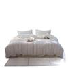 Korean-Style Yarn-Dyed Striped Cotton Jacquard 4-Piece Bedding Set