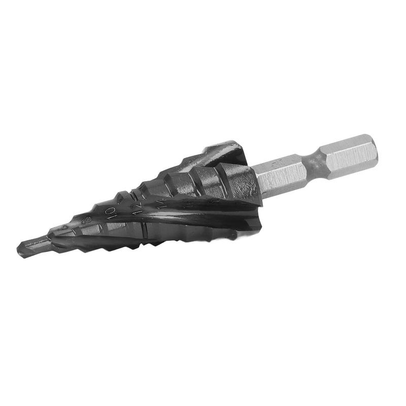 Cobalt Step Drill Bit 89HRC Hardness Spiral Flutes 1/4in Hex Shank 4 To 20mm Drill Bit for Drilling Metal Copper Aluminum
