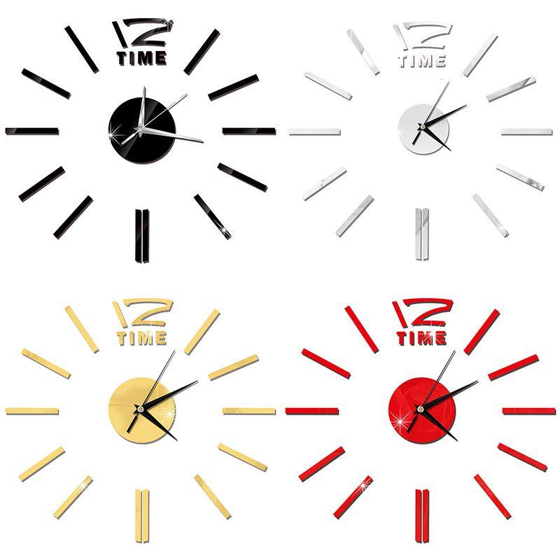 Stunning 3d Mirror Luxury Modern Diy Large Wall Clock Sticker For Home Office Decor