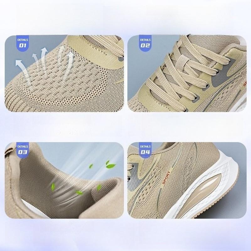 Fashion Men's Sneakers Breathable Men's Casual Shoes Lightweight Lace-up Mesh Sports Shoes Outdoor Comfortable Jogging Shoes New