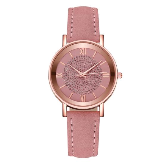 

Женская мода со стразами, инкрустация круглым циферблатом, аналоговый дисплей, кварцевые наручные часы