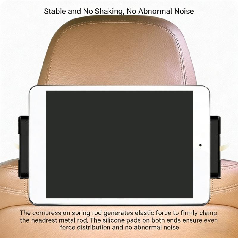 Rotating Car Tablet Holder Multi Angles Adjustment for Enhanced Viewing Comfort in Vehicle Backseat During Long Journeys