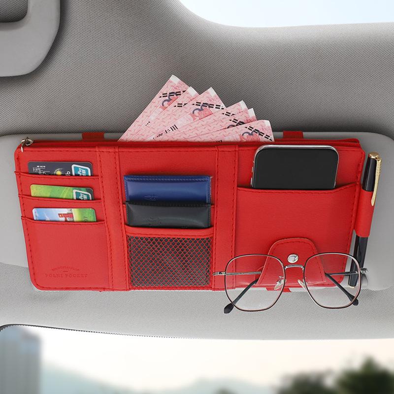 Multi-Function Car Visor Organizer: Glasses, Card, and ID Clip Holder