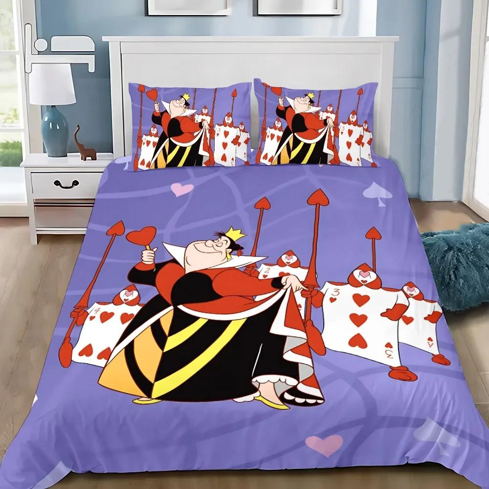 Cartoon Alice In Wonderland Duvet Cover Pillowcase Alice Princess Bedding Set Adult Boy Girl Bedroom Decoration Children Gift