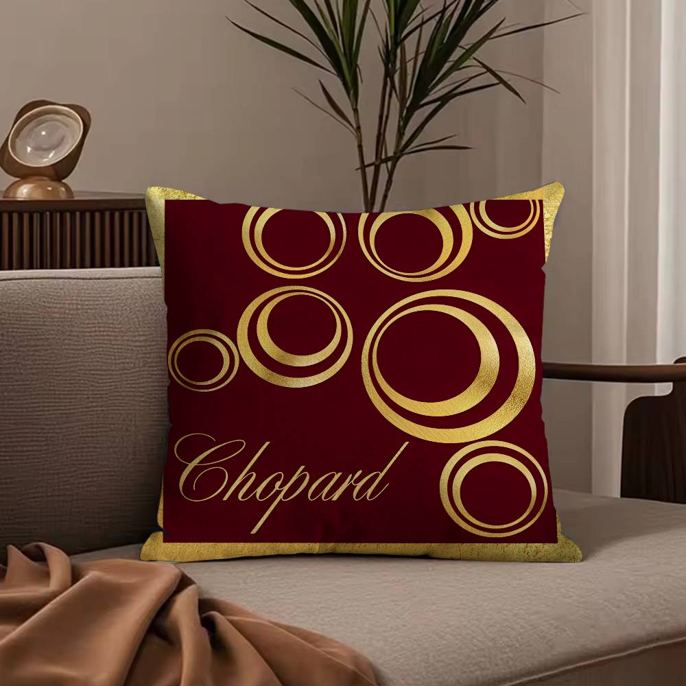 Brand C-Chopard Jewelry Pillow Case Anti-dustmite Pillowcase Invisible zipper silky short plush Sofa cushion cover