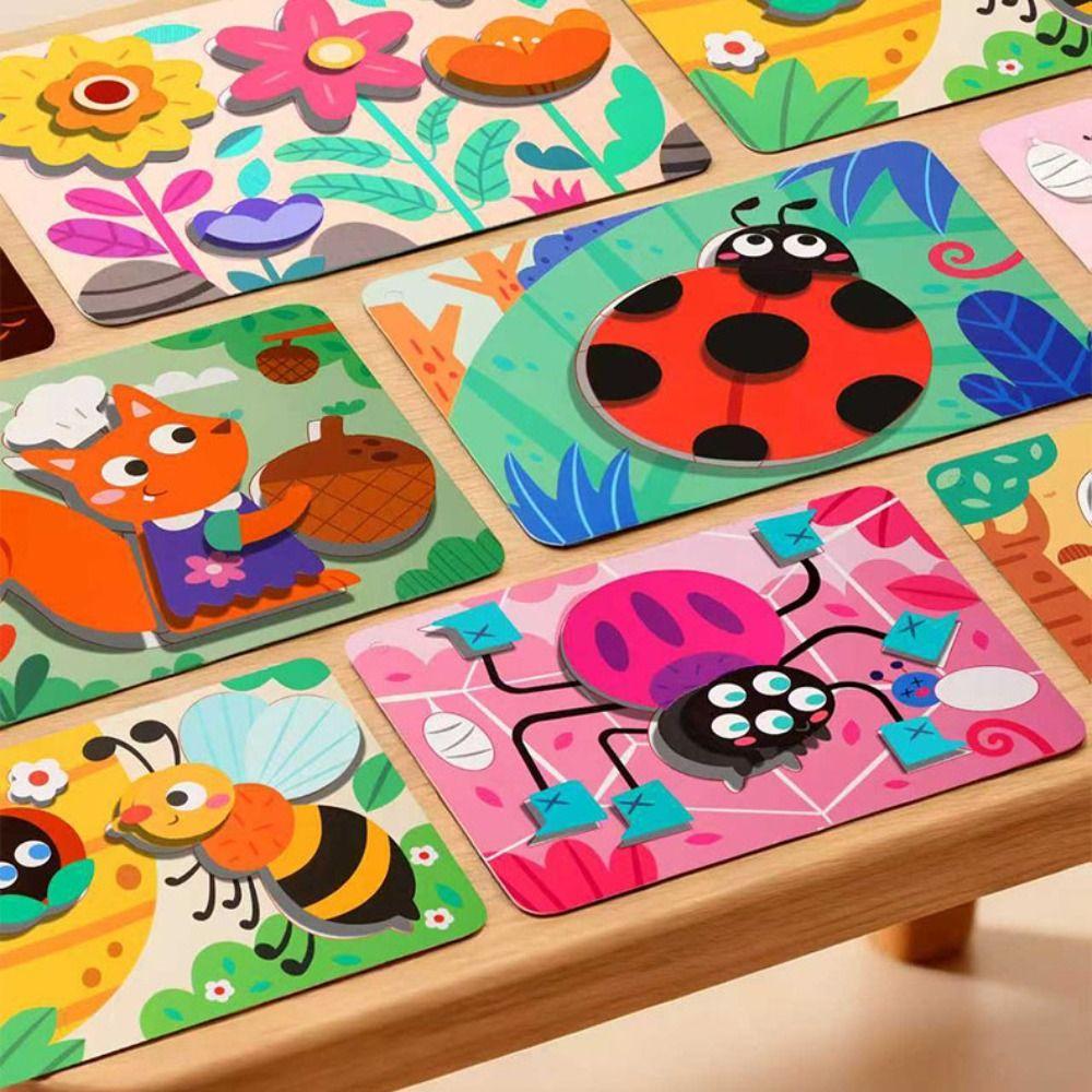 Educational Toys DIY Paste Material Kit Montessori Animals Sticker Book  Birthday Gift