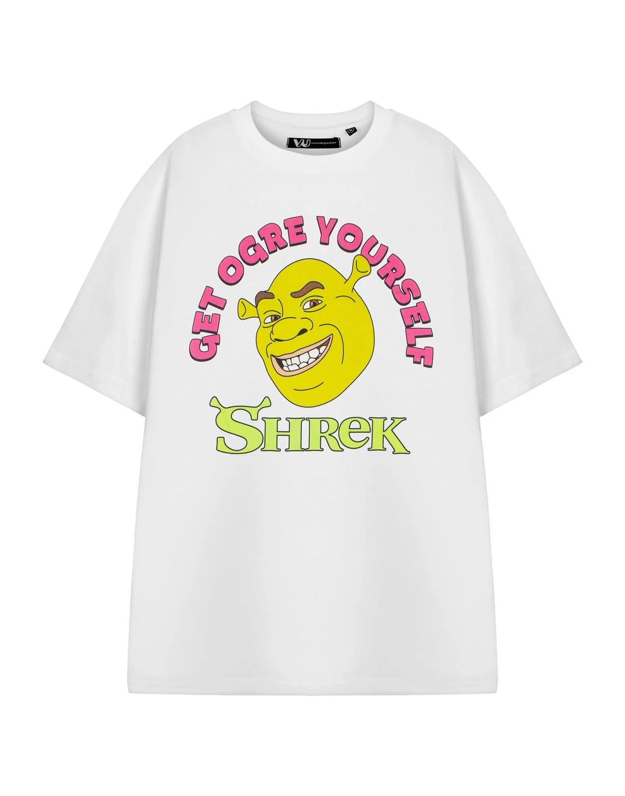 Shrek White Get Ogre Yourself Short Sleeved 100% Cotton T-shirt Mens Tees Top Unisex 4XL