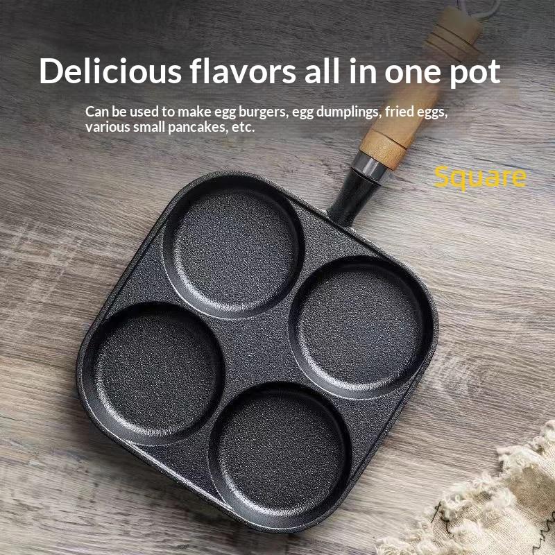 1Pcs Cast Iron Skillet 4 Grid