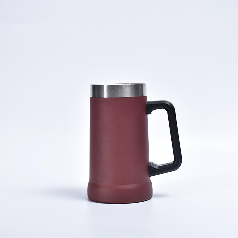 304 Stainless Steel Mug Large-capacity Office Coffee Mug with Handle Daily Fall-proof Leisure Beer Mug