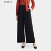 PORTS Women's Simple Black Wide-Leg Pants