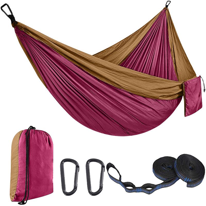 Customized Nylon Parachute Hammock: Single/Double Anti-Rollover Swing Chair for Camping & Indoor/Outdoor Use.