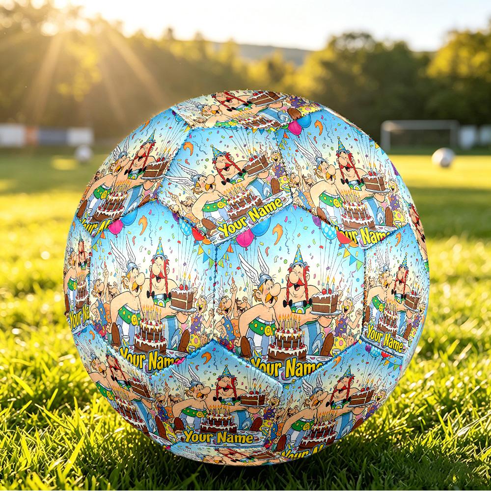 Custom Name Text Size 5 Football,Asterix & Obelix Standard Training Soccer Ball