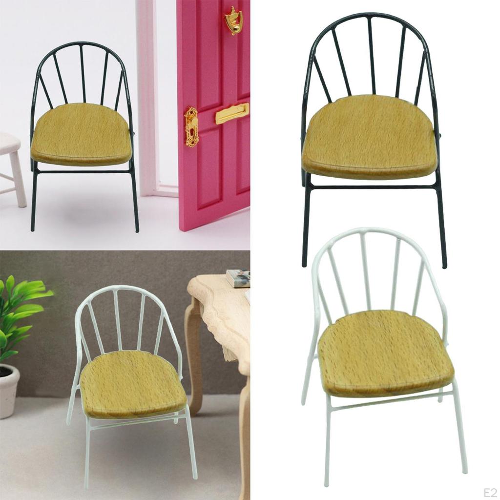 1/12 Dollhouse Chairs ,Miniature Back Side Chair, DIY Craft Rocking Chair for