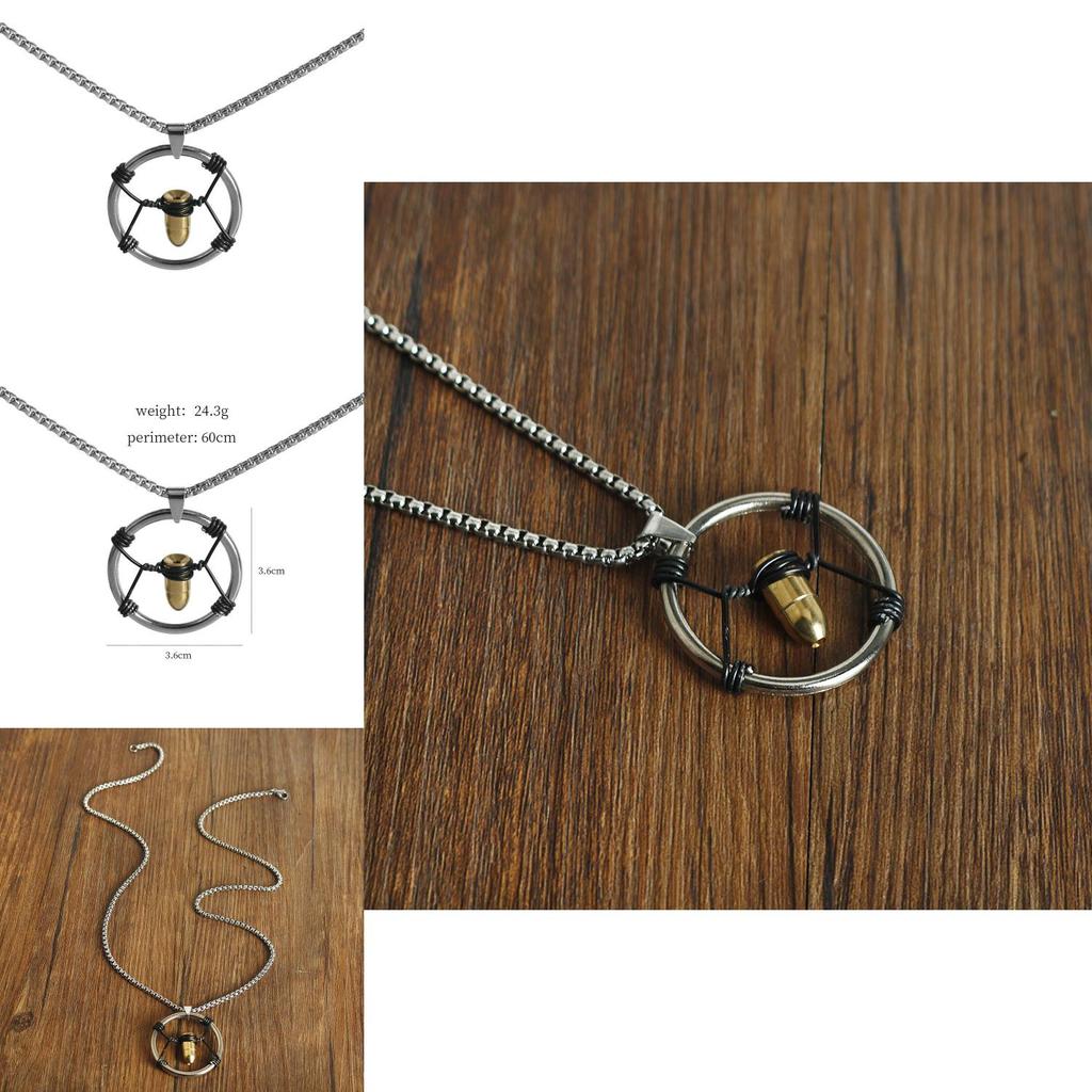 Cyberpunk 2077 Long Chain Necklace With Alloy Bullet Head Pendant For Fashion And Casual Wear
