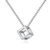 Retro Simple Hollow Pendant, Men'S And Women'S Necklace, Personalized Square Rubik'S Cube Simple Three-Dimensional Jewelry