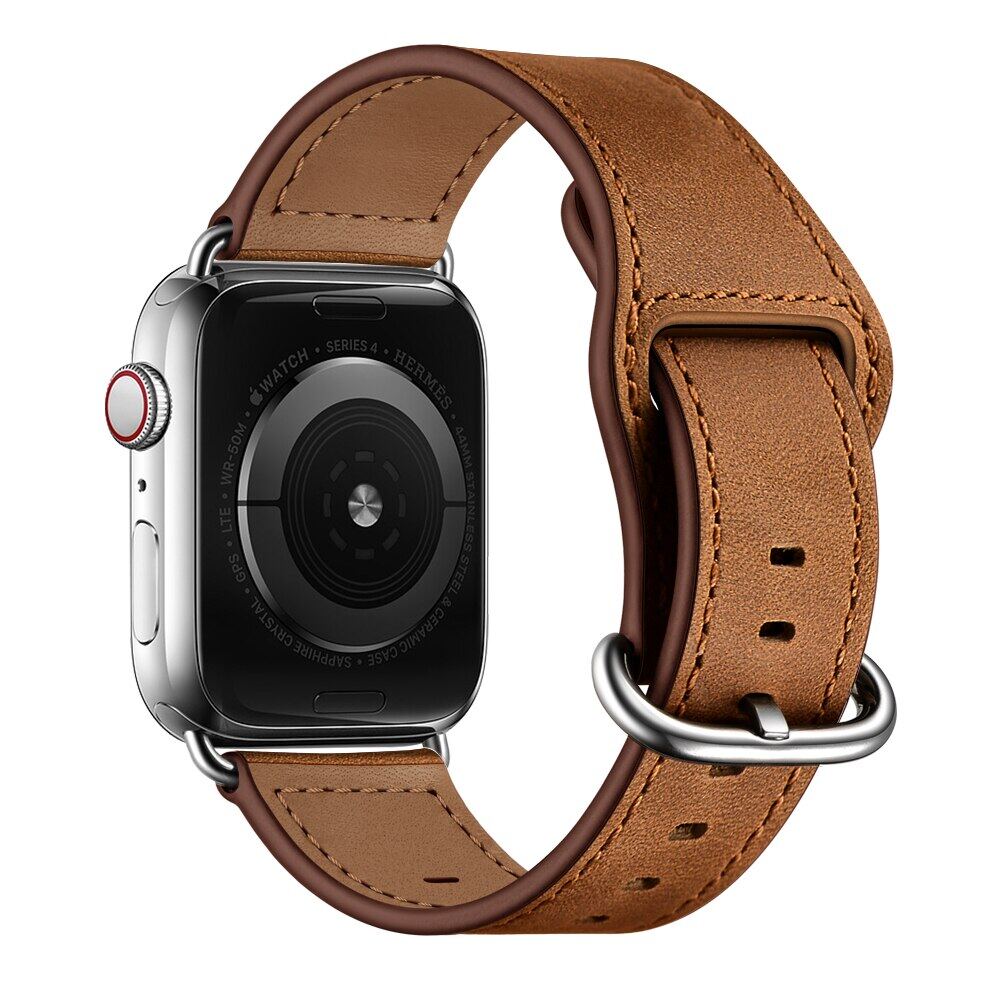 Echtes Lederarmband für Apple Watch Band 44mm 45mm 42mm Luxus-Uhrenarmband für IWatch Serie 7 3 4 5 6 Se 4 Mode-Uhrenarmband