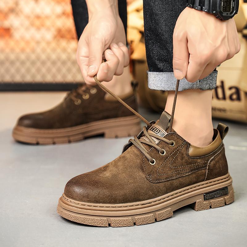 New men's trendy outdoor shoes  Trendy men's gentlemanly leisure Fashion Comfortable Thick soled high-quality Retro Leisure