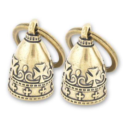 Nanarico Guardian Bell Bike Amulet Good Luck Calm Sound Brass Key Chain Bell Traffic Safety Praying Gift Present (2 Pieces)