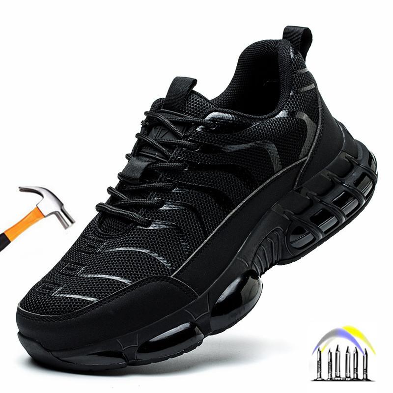 Steel Toe Shoes for Men Indestructible Work Shoes Lightweight Steel Toe Sneakers Women Puncture Proof Non Slip Safety Zapatos