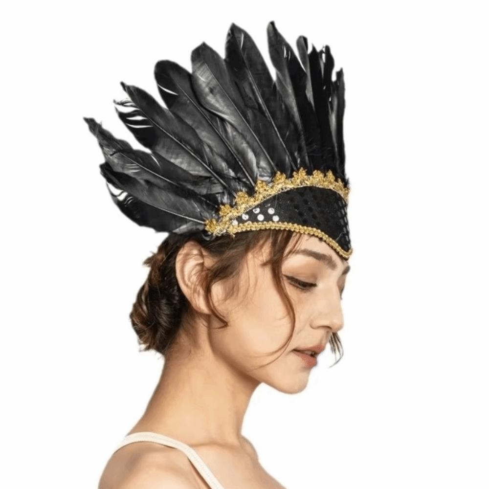 Vibrant Elegant Feather Headdress Adjustable Headwear Peacock Headpieces Carnival