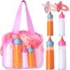 Baby Disappearing Doll Feeding Set Milk Juice Bottles Doll Feeding Set With Storage Bag Baby Bottle Pacifier Play House Toy