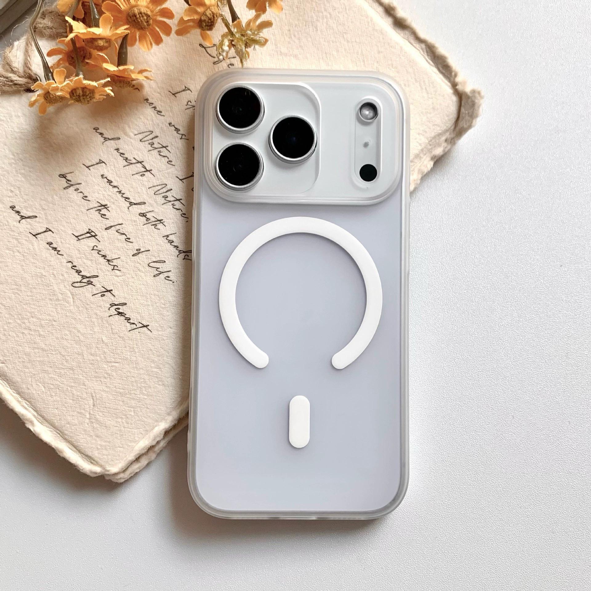 

Ультратонкий матовый чехол для телефона с магнитом для Apple 17 Pro Max, 16, 15, 14, 13 и 12 - Дизайн с большим отверстием iPhone 17 Pro Max