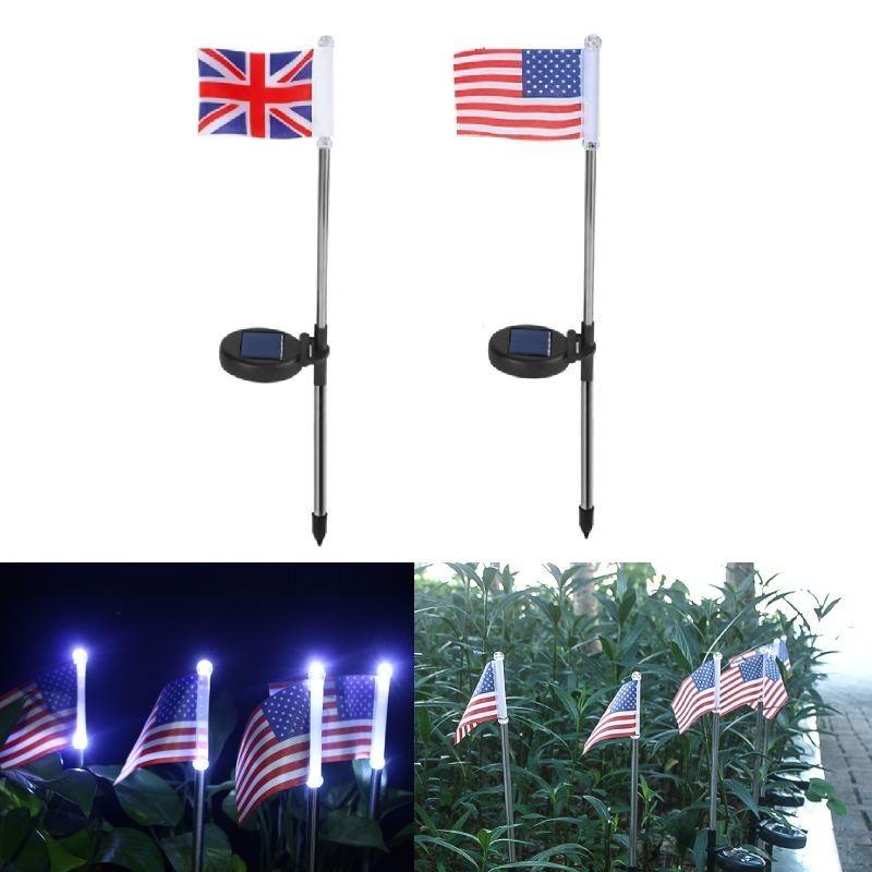Atemberaubende LED-Solar-Gartenflaggenleuchten für patriotische Dekorationen Mit Ip65 Wasserdicht