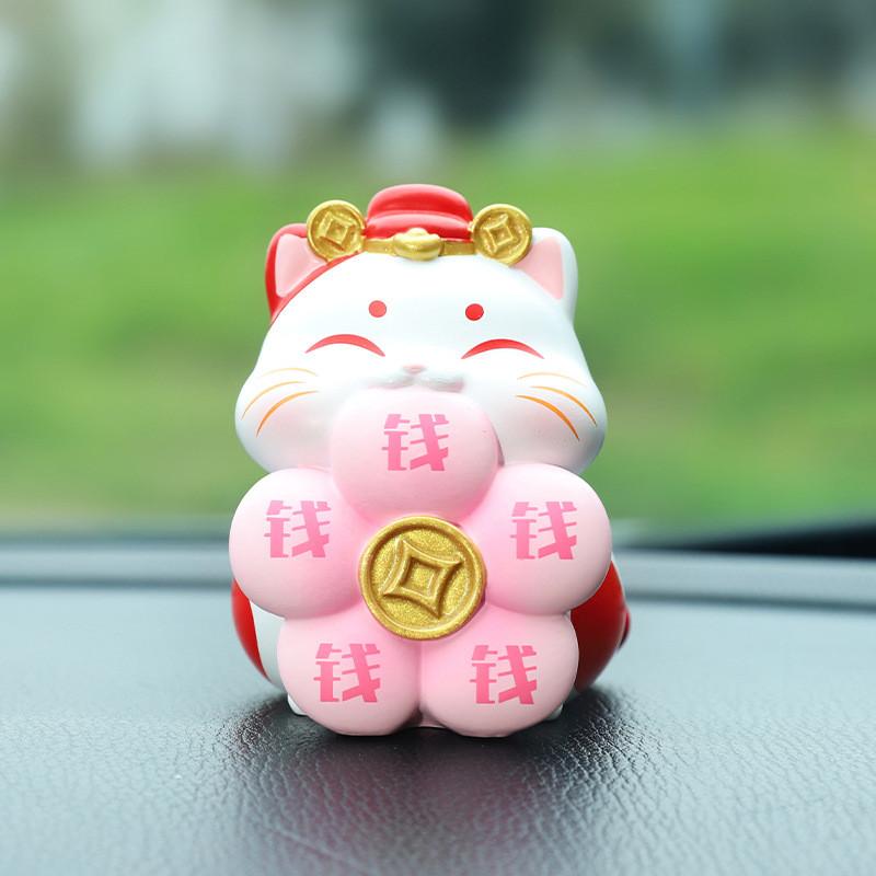 

Cat Comes Car Ornament Resin Creative Vehicle Interior Decoration Accessory розовый