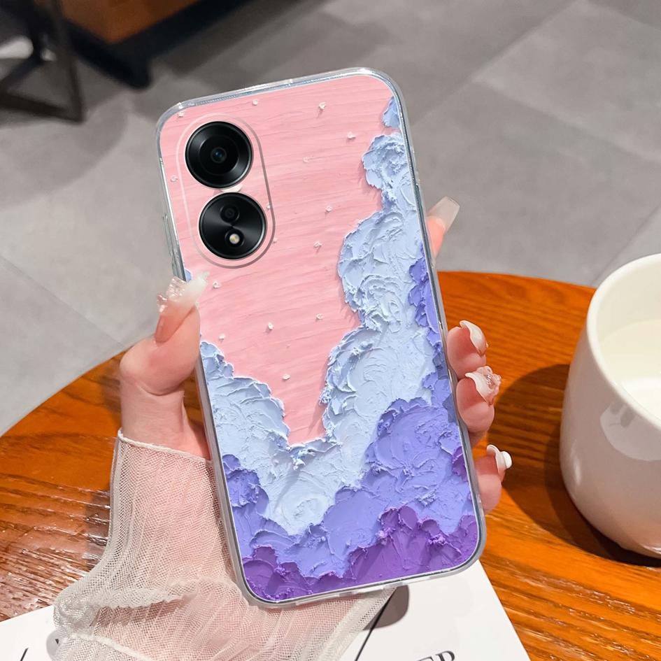 Carcasă nouă pentru Oppo A58 A57 A57S A57e A77 A77S A78 A79 A98 A38 A2 F23 K11 4G 5G Model animal drăguț din silicon transparent anti-alunecare Carcasă durabilă pentru Oppo Capa