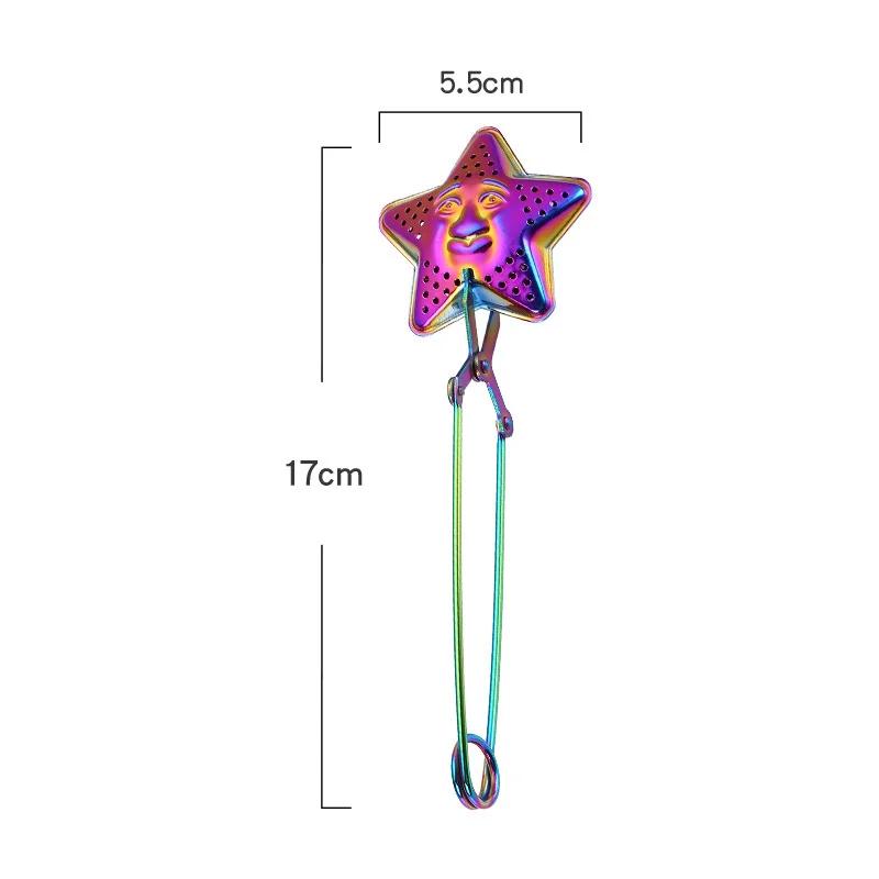 Stainless Steel Star Shell Heart Shape Tea Infuser Loose Leaf Tea Locking Teaspoon Mesh Filter Tea Strainer Kirchen Tool Set