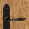 DEVON door handle with escutcheon for 72mm cylinder, BLACK