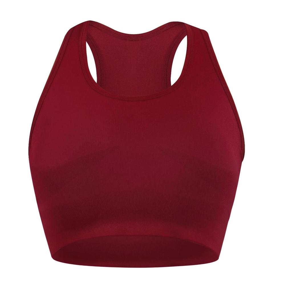 Women's Cross-Back Seamless Push-Up Sports Bra with Pads