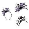 Cute Spider Web Shape Hair Hoop Women Makeup for Head Band for Photoshoot Live Broadcast Halloween Hair Accessories