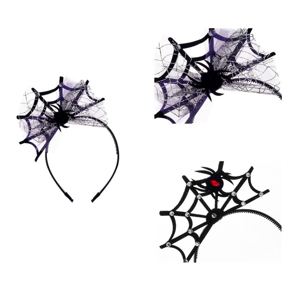 Cute Spider Web Shape Hair Hoop Women Makeup for Head Band for Photoshoot Live Broadcast Halloween Hair Accessories