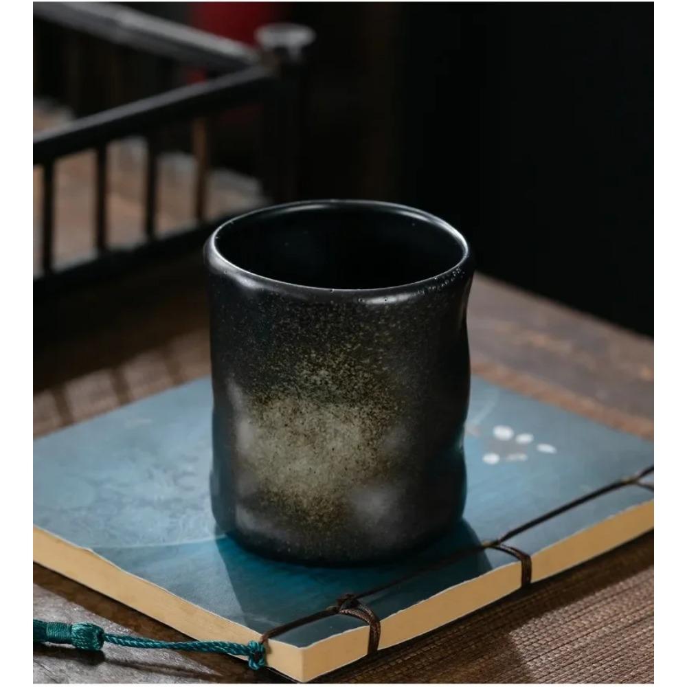 230ML Coarse Pottery Coffee Cup Hand Holding Cup Retro Japanese Ceramic Espresso Coffee Cup Living Room Decorative Ceramic