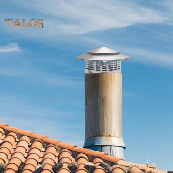 Cubierta de chimenea redonda con malla de malla Cubierta de chimenea de metal con parte superior cónica Cubierta de chimenea resistente a la intemperie para techo exterior Cubierta de escape de chimenea con parte superior cónica
