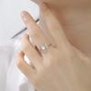 Fashion Hollow Lotus Ring with Transparent Rhinestone Flower of Life Stainless Steel Women's Ring Couple Ring Jewelry Gift