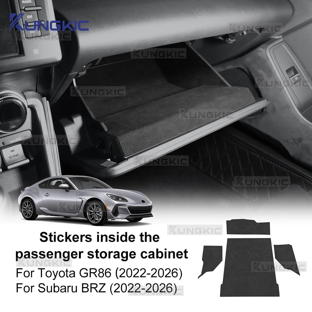 Suede Sticker Car Passenger Storage Cabinet Decor Interior Trim For Subaru ZD8 BRZ Toyota ZN8 GR86 2021 2022 2023 2024 2025 2026
