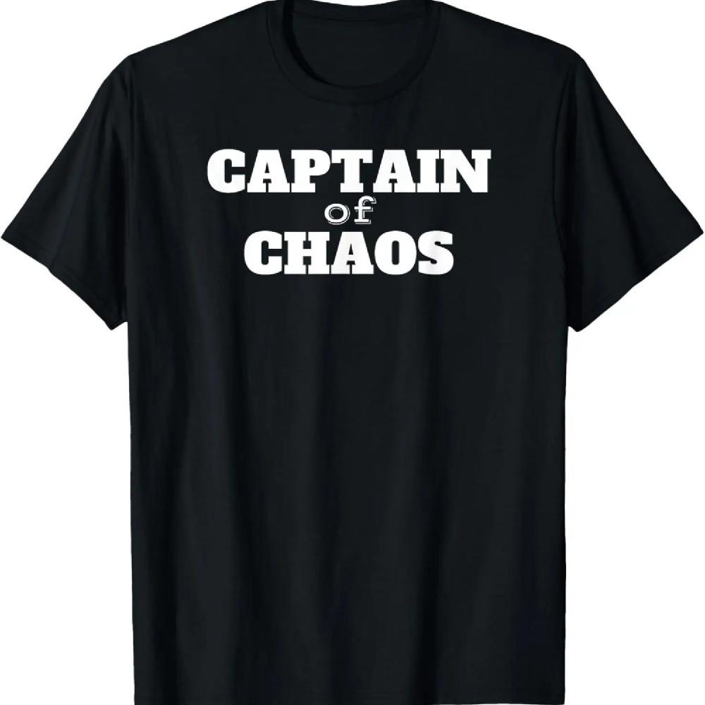 Captain of Chaos Funny Dad Shirt Men Teacher