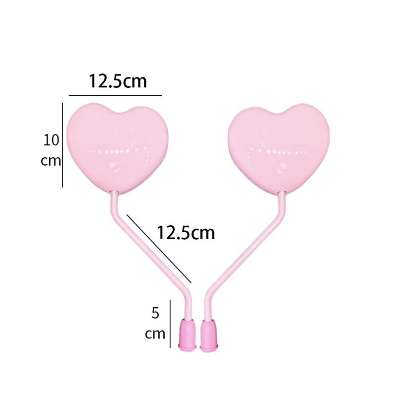 8mm Cute Heart Shape Motorcycle Rearview Mirror HD Anti-Glare Universal Electric Bike Scooter Battery Car Convex Mirror Decor