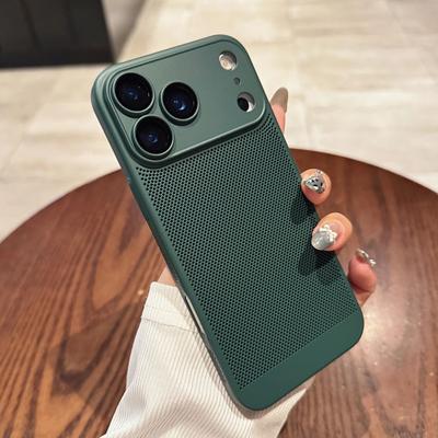 Cooling Matte Heat Dissipation Grid Case For iPhone 17 Air 16 16E 15 14 13 12 11 Pro Max Plus Glass Lens Protection Hard Cover